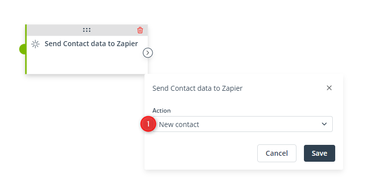 sed contacts data to zapier