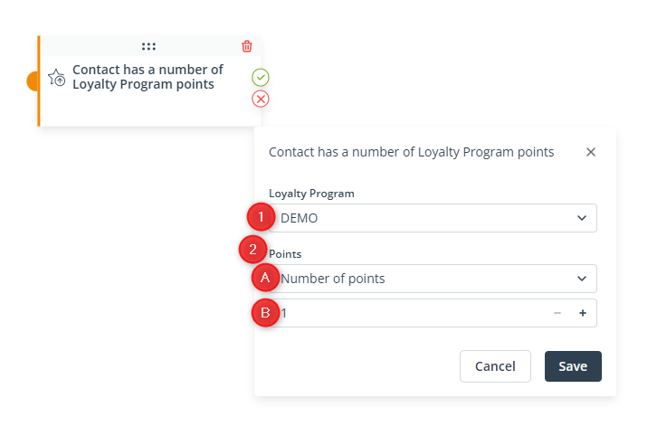 contact has a number of loyalty program points